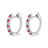 Essential Ruby and Diamond Hoop Earrings - Dracakis Jewellers